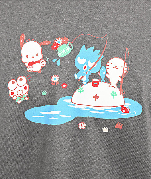 Girl x Hello Kitty and Friends Fishing Charcoal Long Sleeve T-Shirt