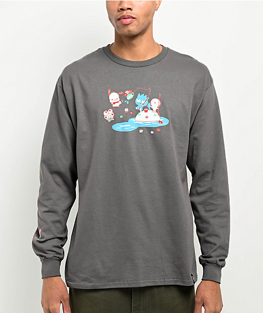 Girl x Hello Kitty and Friends Fishing Charcoal Long Sleeve T-Shirt