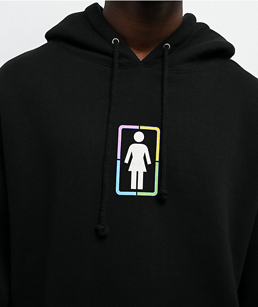 Girl x Hello Kitty and Friends Rainbow Black Hoodie | Zumiez