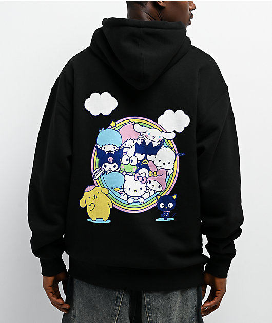 Girl x Hello Kitty and Friends Rainbow Black Hoodie | Zumiez