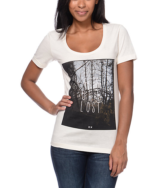 Glamour Kills Lets Get Lost Natural Scoop Neck T-Shirt