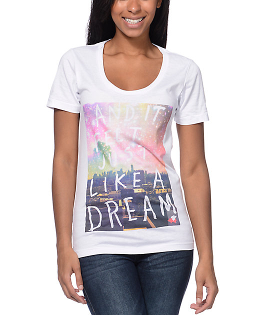 Glamour Kills Like A Dream White Scoop Neck T-Shirt