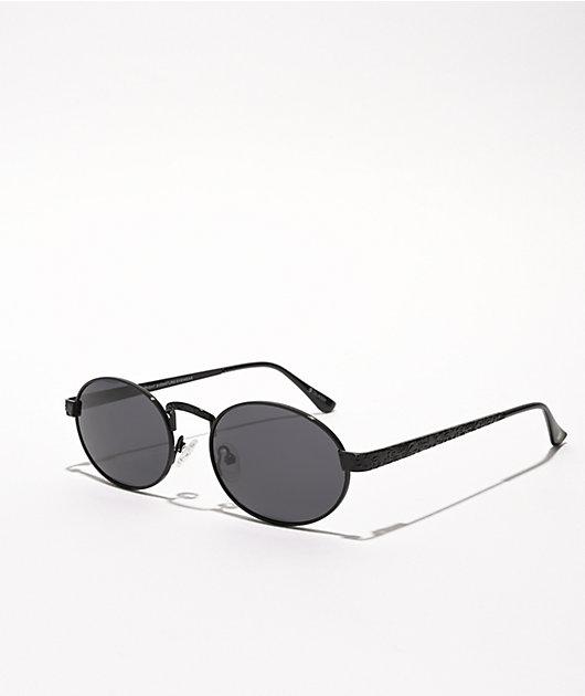 Glassy Zion Black Polar Round Sunglasses 