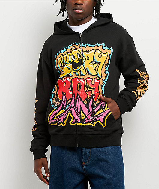 GloGang ブラック パーカー M Glo Gang Glory 4 Eva Black Zip Hoodie | Zumiez