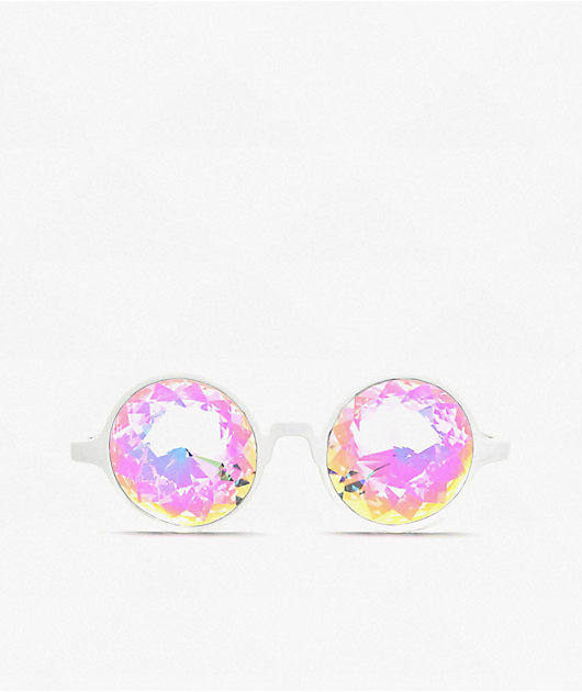 GloFX Kaleidoscope Rainbow White Glasses