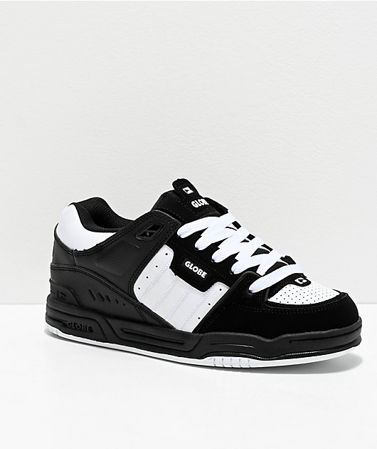 Fusion zapatos de skate negros blancos