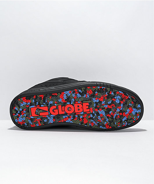 planes Calígrafo expedido Globe Fusion zapatos de skate negros y reciclados