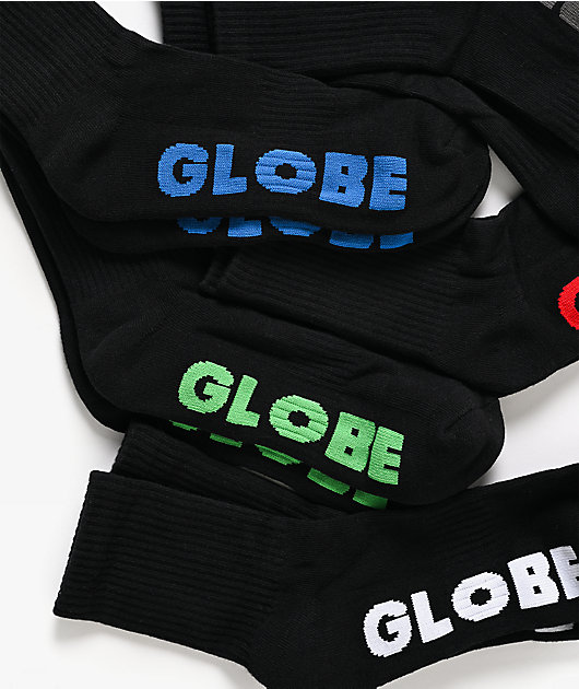 Globe Stealth 5 Pack Black Crew Socks