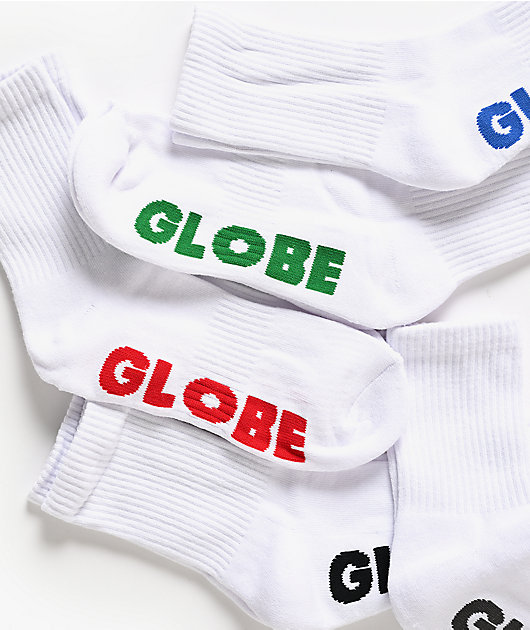 Globe Stealth 5 Pack White Crew Socks