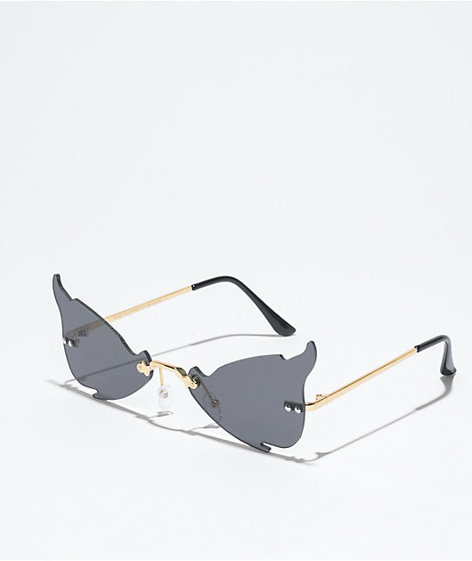 Gold & Black Wing Sunglasses