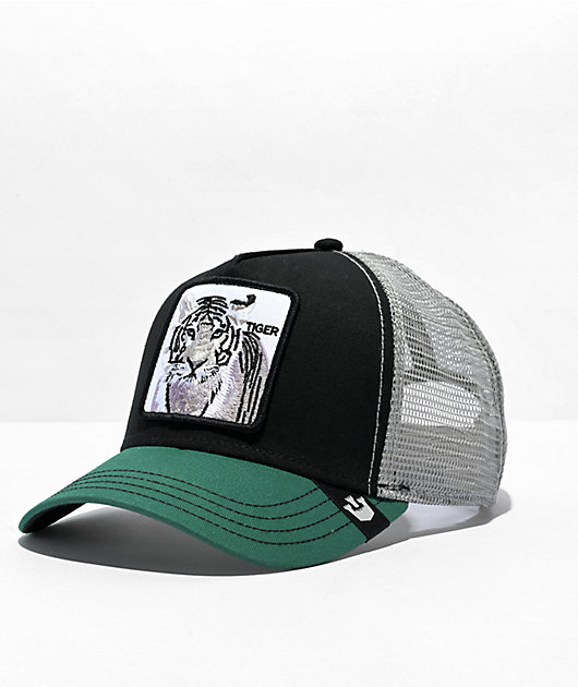 s a o r i n✩.*˚ Goorin Bros White Tiger Dark Green Trucker Hat | Zumiez