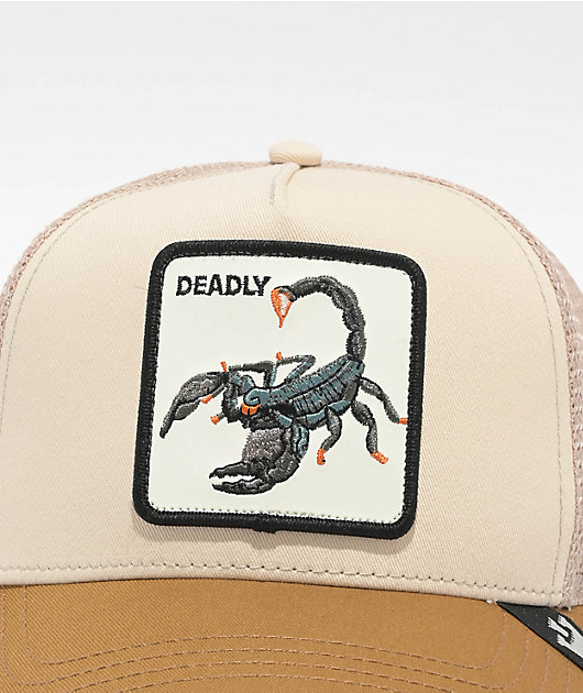 帽子 Merukarikun Goorin Bros. The Deadliest Scorpion Tan & Brown Trucker Hat | Zumiez
