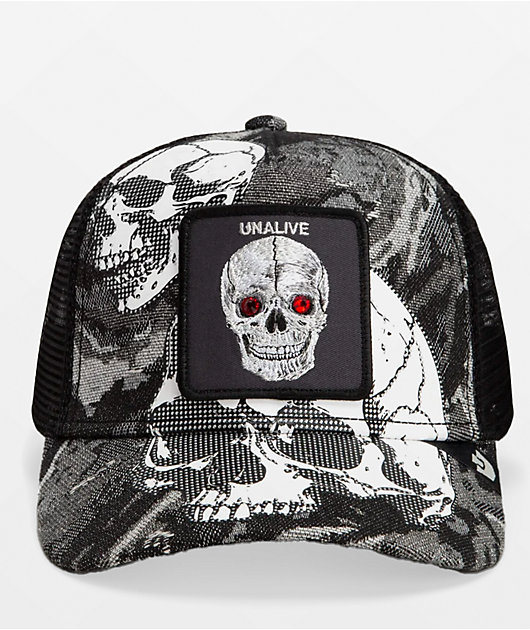 Goorin. Bros Bone Head Unalive Black Trucker Hat