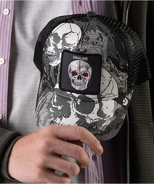 Goorin. Bros Bone Head Unalive Black Trucker Hat