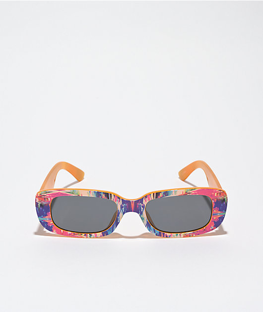 Graffiti Print Rectangle Sunglasses