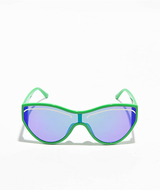 Green Single Lens Cateye Sunglasses