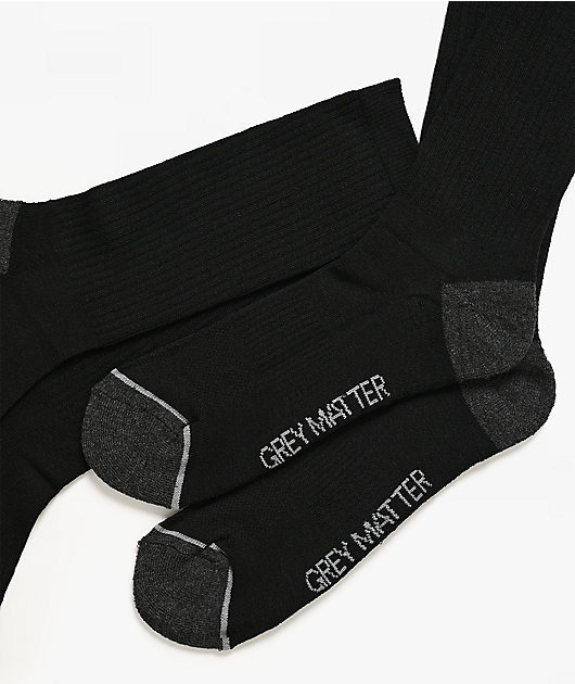 Grey Matter Concepts 10 Pack Black Crew Socks
