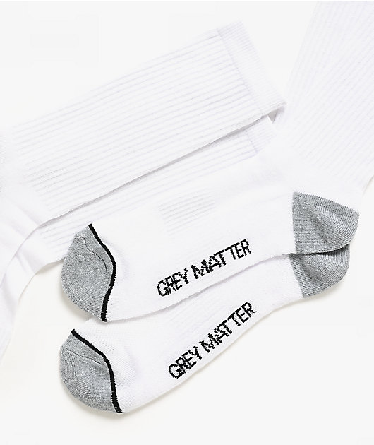 Grey Matter Concepts 10 Pack White Crew Socks