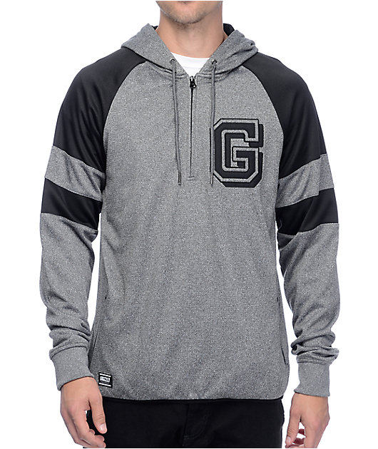 half black half grey hoodie