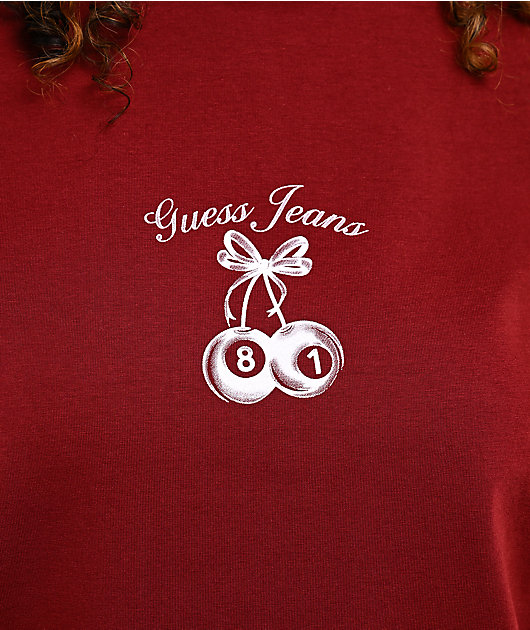 Guess Jeans Cherry Red Regular Fit T-Shirt