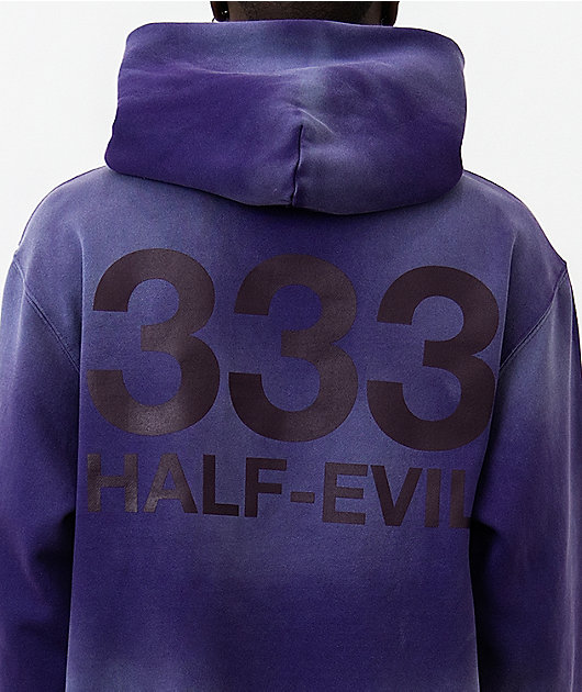 HALF EVIL Logo Ube Purple Wash Hoodie