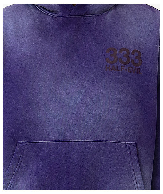 HALF EVIL Logo Ube Purple Wash Hoodie