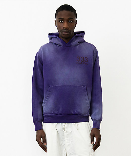 HALF EVIL Logo Ube Purple Wash Hoodie