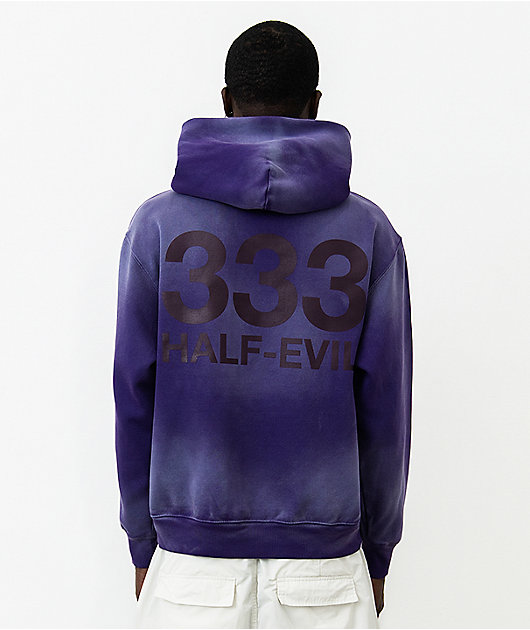 HALF EVIL Logo Ube Purple Wash Hoodie