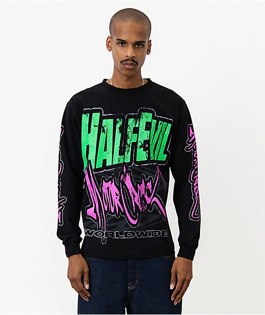 HALF EVIL Motorcross Black Long Sleeve T-Shirt