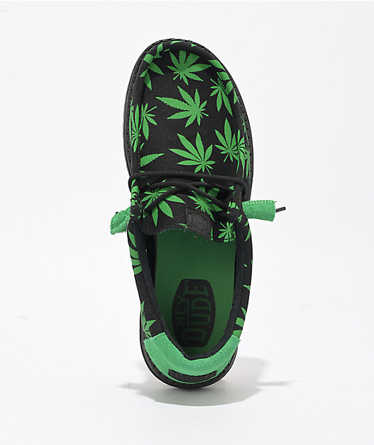 HEYDUDE Wally Dazed N' Dude Black & Green Shoes
