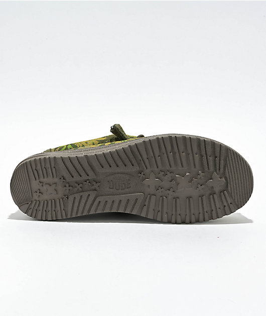 HEYDUDE Wally Green Daze Camo Shoes