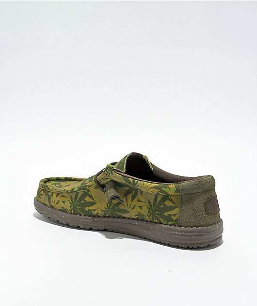 HEYDUDE Wally Green Daze Camo Shoes