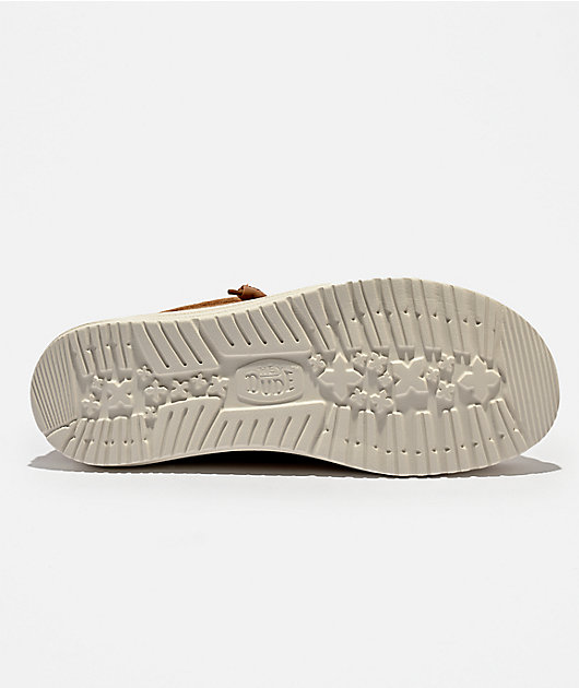 HEYDUDE Wally Suede Shearling Lion Orange & White Shoes