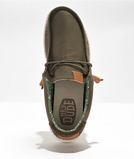 HEYDUDE Wally Workwear Olive Skate Shoes | Zumiez display picture 3