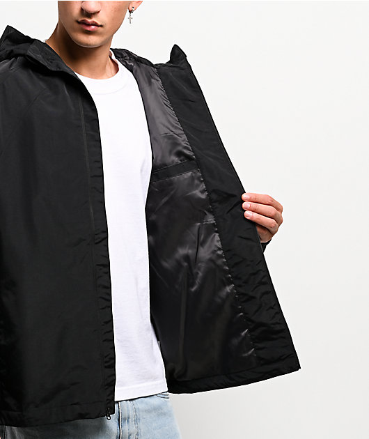 HUF All Caps Black Windbreaker Zip Jacket | Zumiez