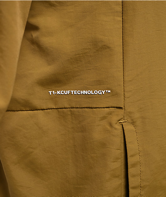 HUF All Caps Brown Windbreaker Zip Jacket