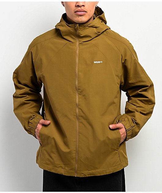 HUF All Caps Brown Windbreaker Zip Jacket | Zumiez
