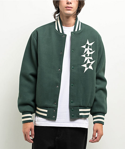HUF All Star Green Varsity Jacket | Zumiez HUF All Star Green Varsity Jacket | Zumiez