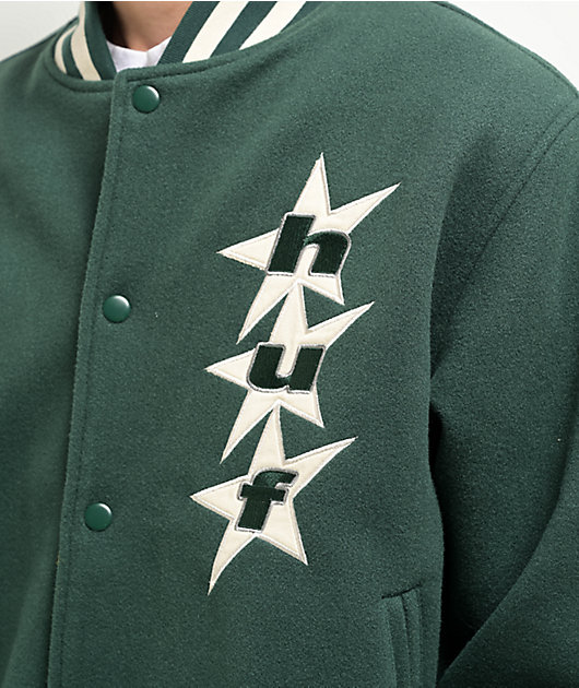 HUF All Star Green Varsity Jacket | Zumiez HUF All Star Green Varsity Jacket | Zumiez