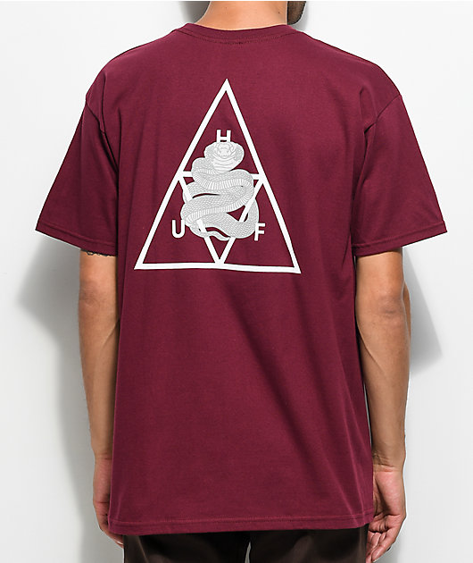 HUF Ambush Triple Triangle Maroon T-Shirt