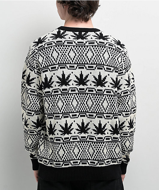 HUF Apres White & Black Sweater