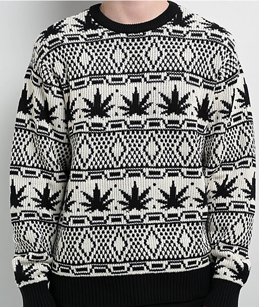 HUF Apres White & Black Sweater | Zumiez