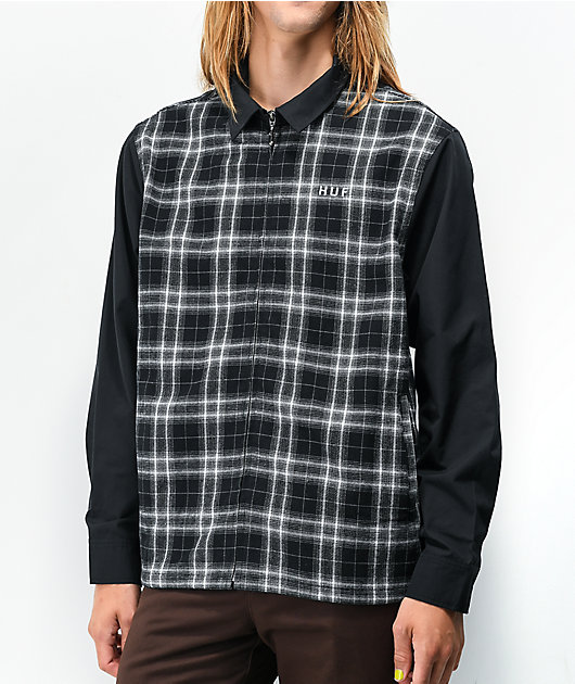 HUF Arberdeen Black Zip Flannel Shirt