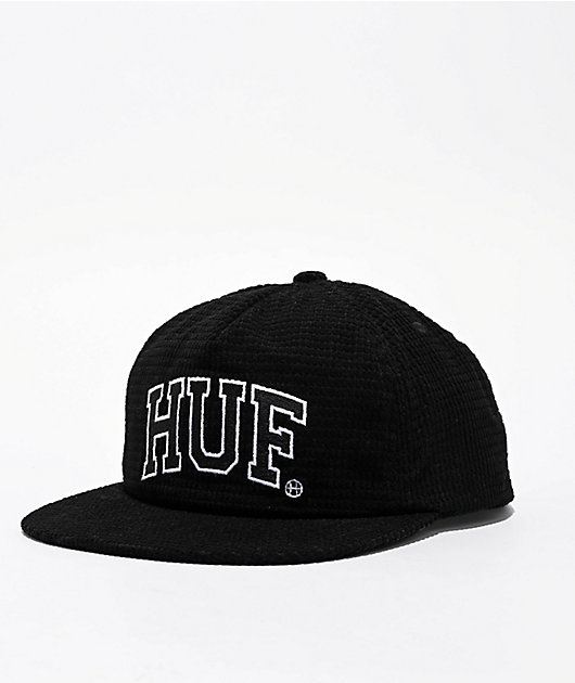HUF Arch Waffle Black Corduroy Snapback Hat | Zumiez