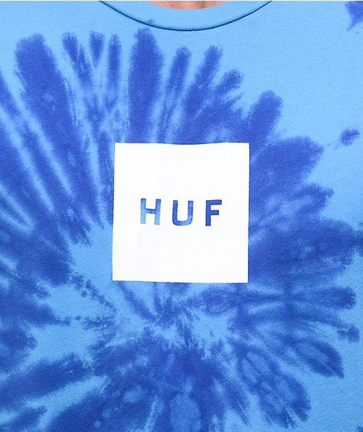 HUF Box Logo Blue Tie Dye T-Shirt