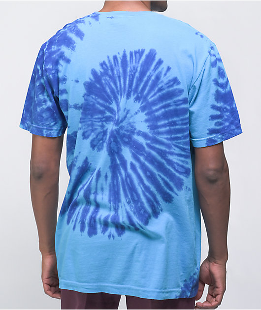 HUF Box Logo Blue Tie Dye T-Shirt