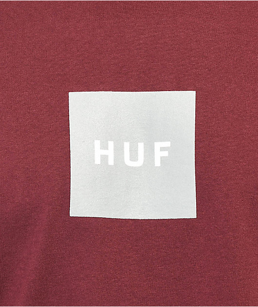 HUF Box Logo camiseta color granate