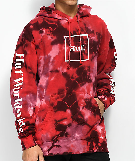 maroon tie dye hoodie