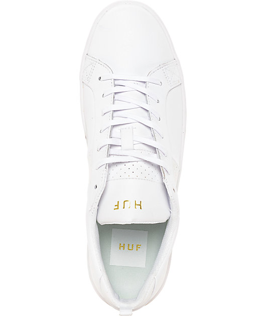 HUF Boyd White Leather Skate Shoes | Zumiez