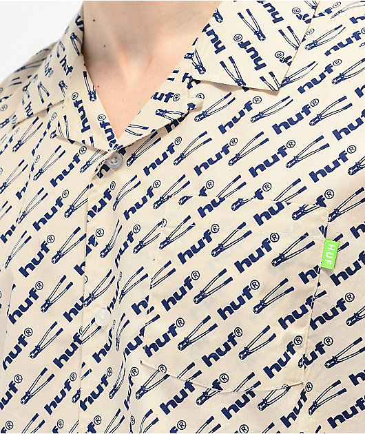HUF Breaker Natural Button Up Short Sleeve Shirt
